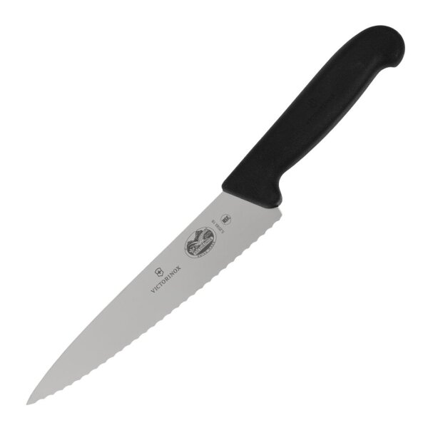 Victorinox Fibrox Küchenmesser mit Wellenschliff 19cm