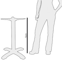 Bolero quadratischer Tischfuß mit Stufen Gusseisen 72cm hoch