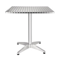 Bolero quadratischer Bistrotisch Edelstahl 1 Bein 70cm