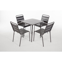 Bolero quadratischer Bistrotisch Stahl grau 70cm