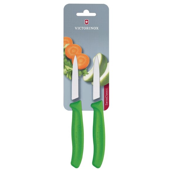 Victorinox Spitzes Gemüsemesser 8cm Grün (2 Stück)