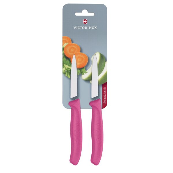 Victorinox Schälmesser mit spitzer Klinge 8cm Rosa (2 Stück)